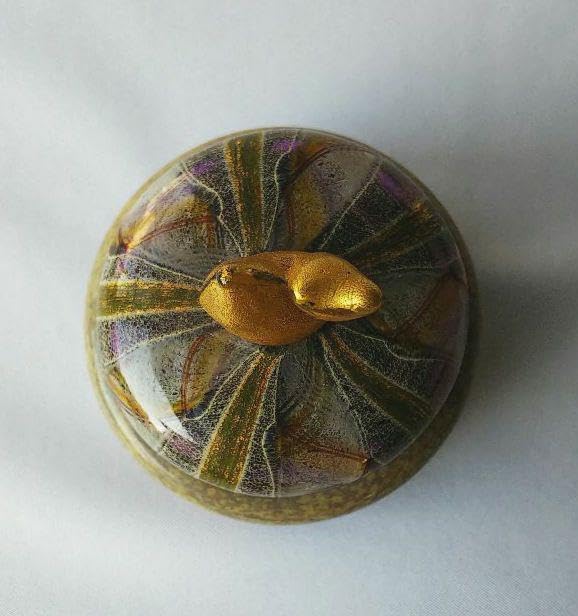 金子正人作ガラス香合金箔